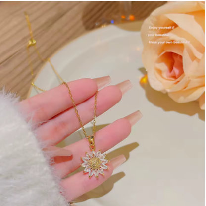 Collar Girasol Brillante – Símbolo de Amor, Luz y Alegría